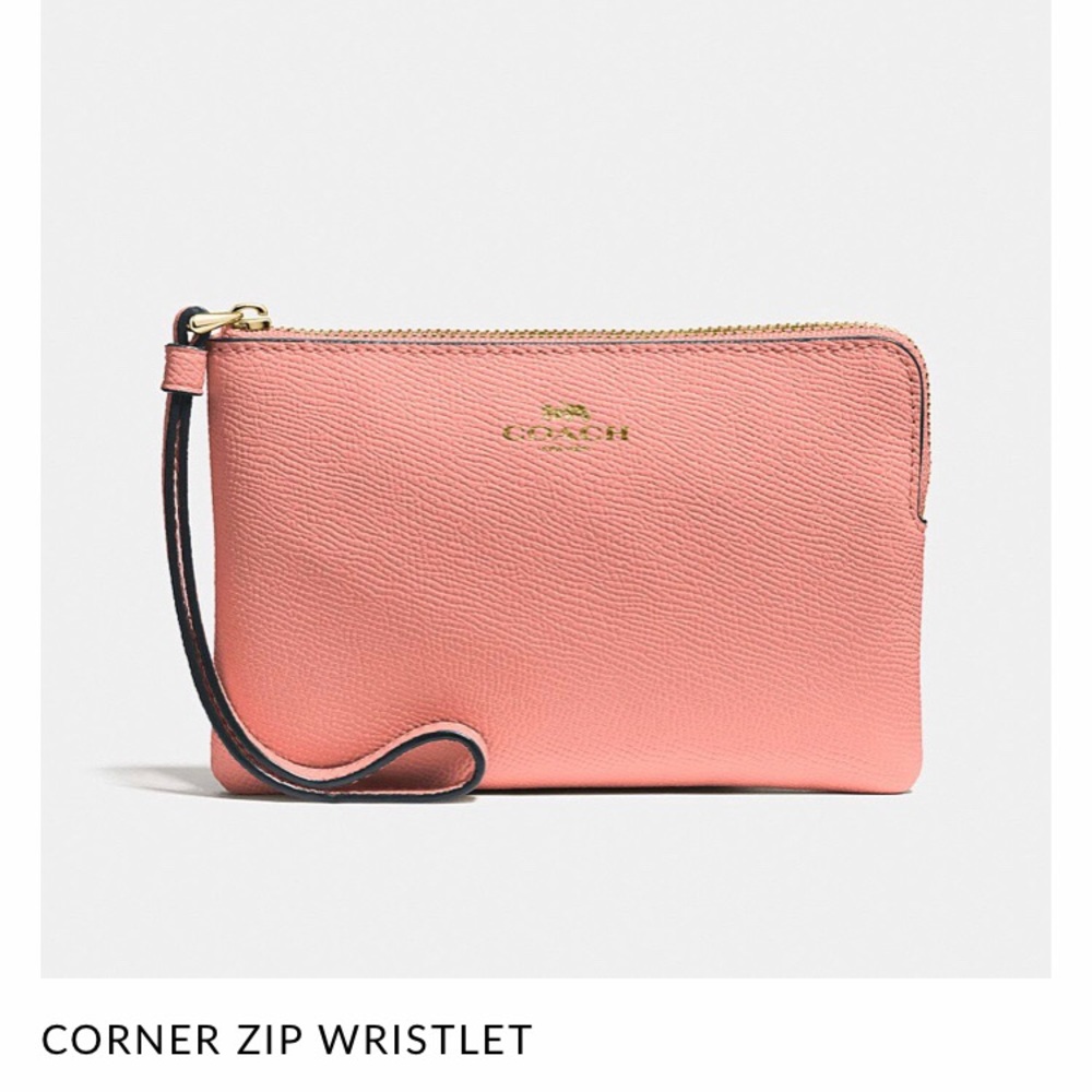 AUTHENTIC COACH Wristlet Wallet, Light Coral, NWT